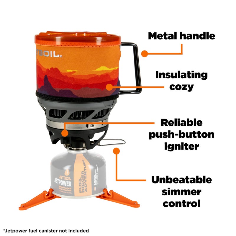 Jetboil MiniMo Camping and Backpacking Stove Cooking System with Adjustable Heat Control (Sunset) - Image 5